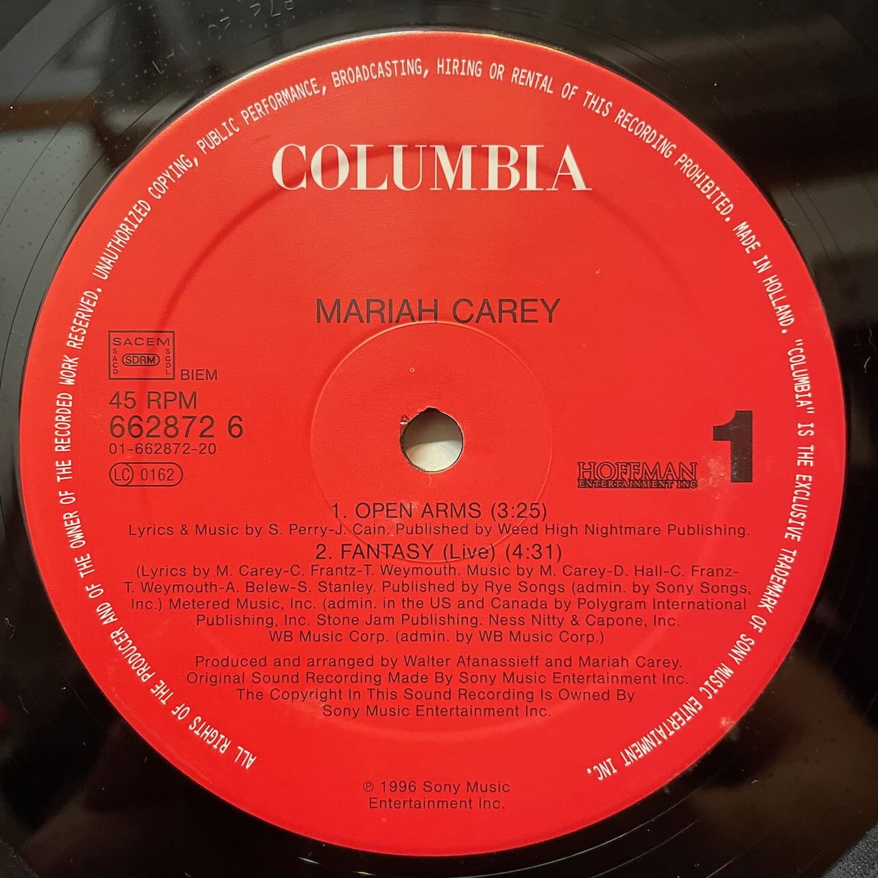 OPEN ARMS/MARIAH CAREY/中古レコード通販 SOUL CLAP(ソウルクラップ)